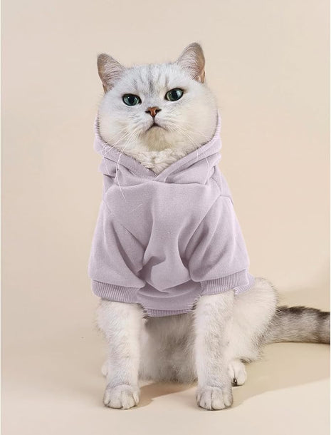 Cat Hoodies for Cats Puppy Pet Clothes Cat Apparel Little Miss Attitude Print Dog Hoodie for Small Medium Dogs Outfits for Kittens(Purple,S)