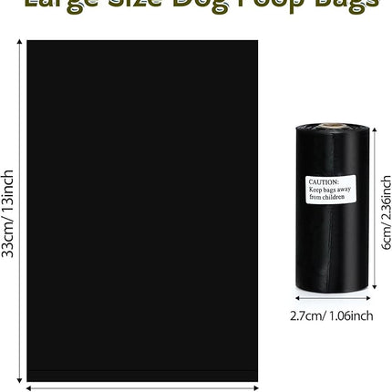 Dog Poop Bags Rolls Refill: TVOOD 280 Count Unscented Doggie Poop Bags with Dispenser Leak Proof and Thick Poo Bag for Pet Waste (Black)