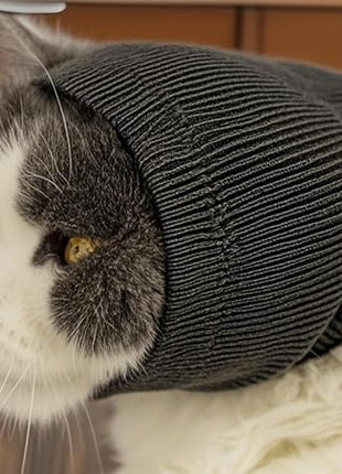 Cat Hematoma Ear Wrap, Pinpoint Mesh Anxiety Relief, Cat Bath Accessories for pet Grooming & Force Drying (Grey S)