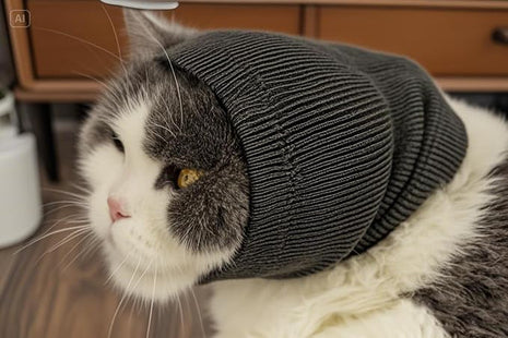 Cat Hematoma Ear Wrap, Pinpoint Mesh Anxiety Relief, Cat Bath Accessories for pet Grooming & Force Drying (Grey S)