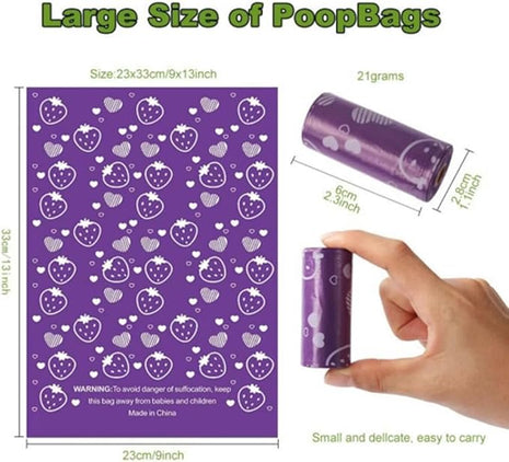 Zinkomens Dog Poop Bags, Lavender Scented, 300 Bags, 20 Rolls, (Purple)
