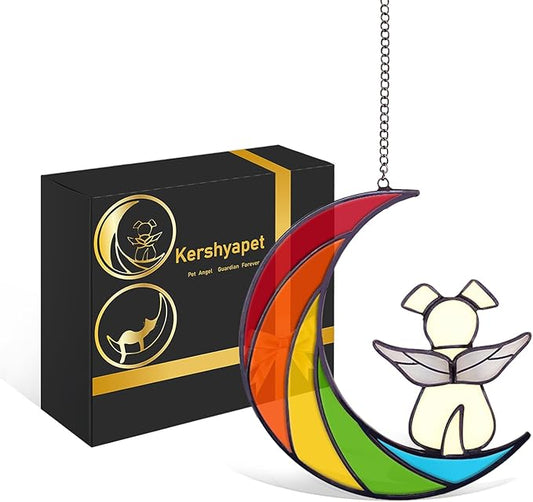 Rainbow Bridge Dog Memorial Gifts for Loss of Dog, Stained Glass Personalized Pet Memorial, Loss of Pet Sympathy Gift for Window, Living Room, Garden