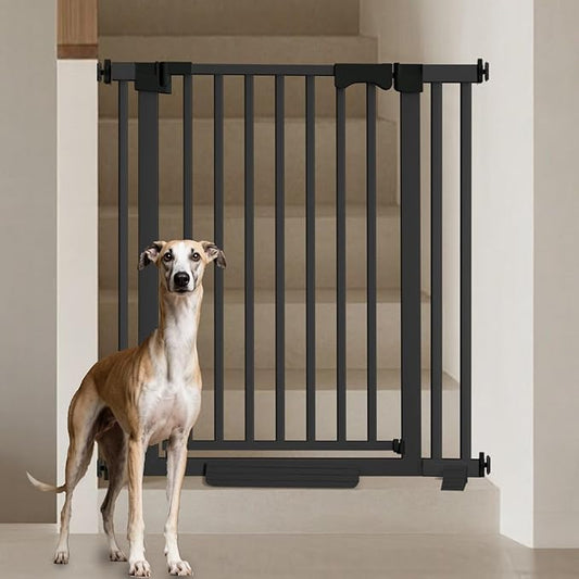 41" Extra Tall Baby Gate for Big Dog No Jumping Over, 30-40.9" Wide Pet Safety Gate Indoor for Doorways No Drilling,Auto Close Child Puppy Gates for Stairways Pressure Mounted (Black)