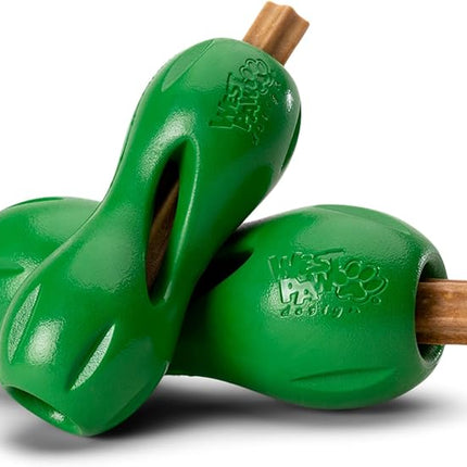 West Paw Qwizl Treat Dispensing Dog Toy for Tough Chewers- Durable Long Lasting Chew and Fetch Toy Keeps Dogs Engaged- Dishwasher Safe Safe Materials Made in USA - Clover Green, Large