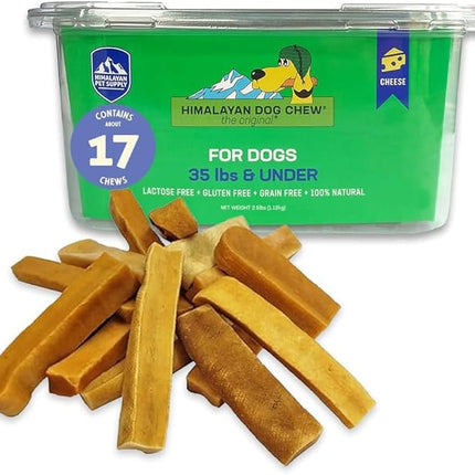 Himalayan Dog Chew Cheese Chews, Long Lasting, Stain Free, Protein Rich, Low Odor, 100% Natural, Healthy & Safe, No Lactose, Gluten Or Grains, 2.5 lbs BULK TUB, MEDIUM, for 35 Lbs & Smaller