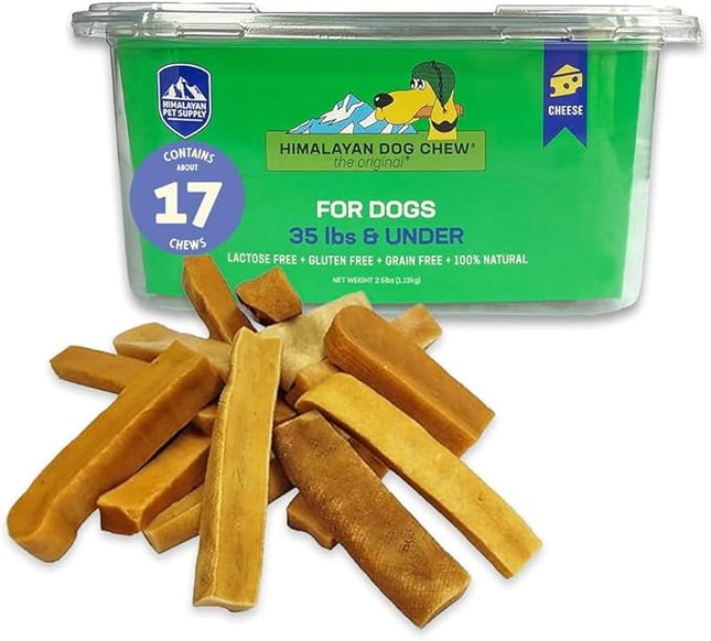 Himalayan Dog Chew Cheese Chews, Long Lasting, Stain Free, Protein Rich, Low Odor, 100% Natural, Healthy & Safe, No Lactose, Gluten Or Grains, 2.5 lbs BULK TUB, MEDIUM, for 35 Lbs & Smaller
