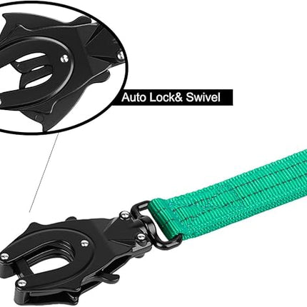 ICEFANG Tactical Dog Leash,K9 Training Walking Bungee Lead with 2 Control Handle,Heavy Duty Quick Release Metal Clasp,for Medium Large Breed (Teal, 6 FT)