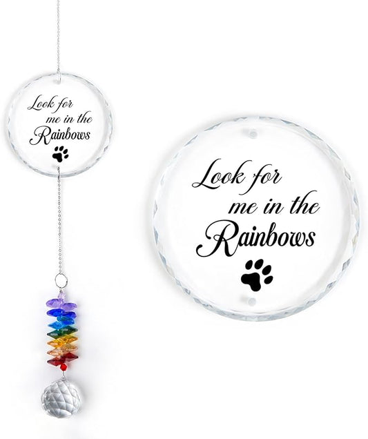 Pet Memorial Suncatcher - Dog Cat Loss Sympathy Gift - Rainbow Crystal Prism - Bereavement Keepsake - Pet Lover Gift - Daily Remembrance - Suncatcher Ornament