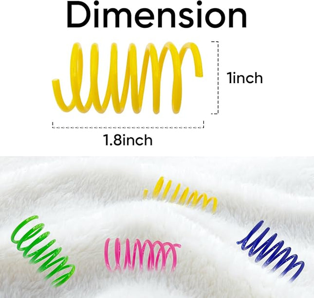 AGYM Cat Springs Toys 60 Packs for Indoor Cats,Colorful & Durable Plastic Spring Coils Attract Cats for Swatting Biting Hunting Interactive Cat Toys