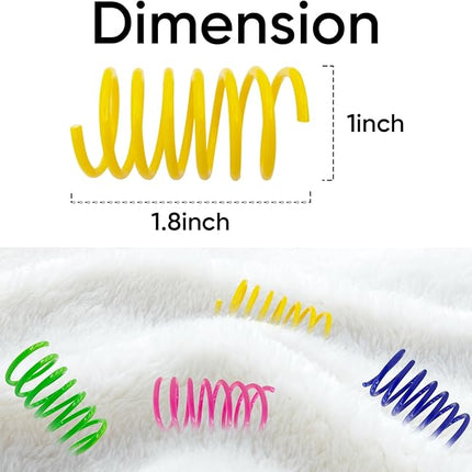 AGYM Cat Spring Toys 90 Packs for Indoor Cats, Durable Plastic Spring Coils Attract Cats to Swat, Bite, Hunt, Interactive Spring Toys for Kittens
