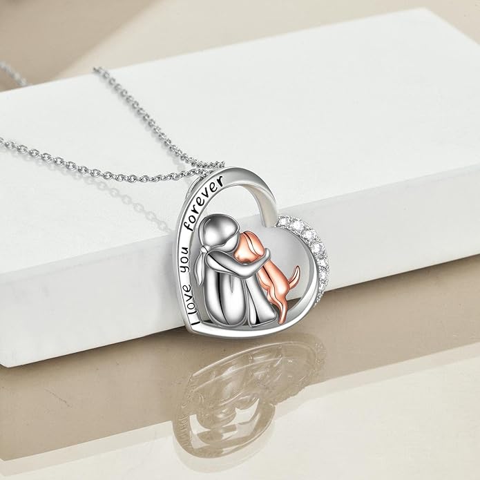 YFN Sterling Silver Keepsake Dog Pendant Necklace Dog Lover Memorial Gifts for Women
