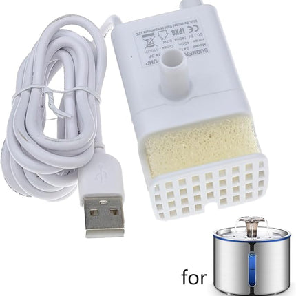 Replacement Pump for Cat Water Fountain Dog Water Dispenser Ultra Quiet Long Lifespan Water Pump, LED Lights