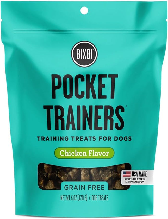 BIXBI Pocket Trainers, Chicken (6 oz, 1 Pouch) - Small Training Treats for Dogs - Low Calorie and Grain Free Dog Treats, Flavorful Pocket Size Healthy and All Natural Dog Treats