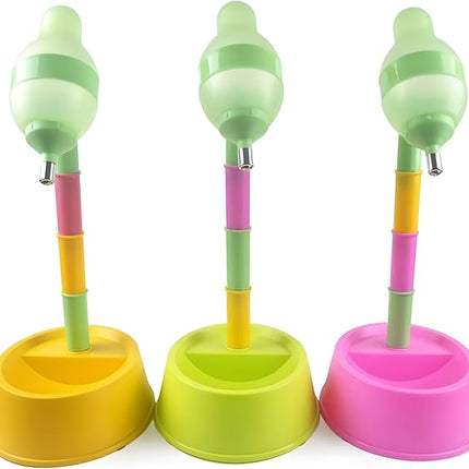 NACOCO Pet Standing Water Dispenser Cat Dog Standing Bowl with Detachable Pole Automatically Feeding Water Height Adjustable (Red)