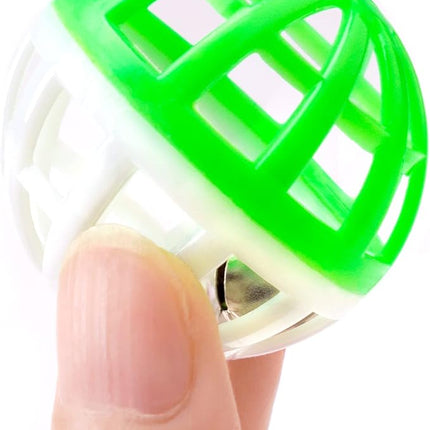 CHIWAVA 45PCS 1.6" Cat Toy Balls with Bells - Plastic Lattice Jingle Balls for Kittens, Interactive Chasing & Pounce Rattle Toys, Assorted Colors