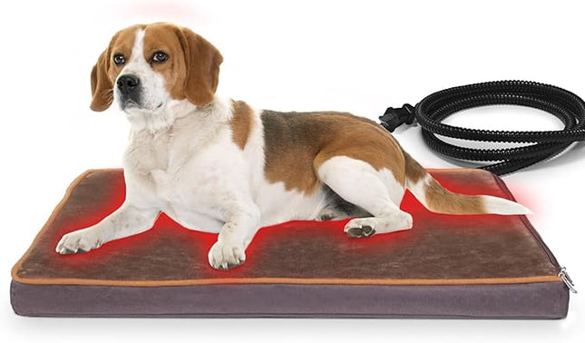 NAMOTEK Outdoor Heated Pet Bed for Cats Dog in Winter with Orthopedic Foam Base Auto Constant Temperature Electric Heating Pad & Waterproof Liner for Dog House Cabin Cot Doorway(31" Lx19 Wx1.7 Th)