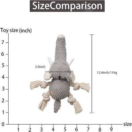 Plush Dog Toy, Squeaky Interactive Puppy Dog Toys with Crinkle Paper, Durable Chew Toys for Small and Medium Dogs with Mouse Shape(Medium, Elephant)