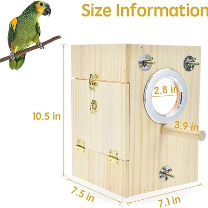 Bird Nest Box Parakeet Breeding Nest Box Bird Nest House Wooden Acrylic Transparent Breeding Box for Finch Lovebirds Cockatiel Budgie Conure Parrot