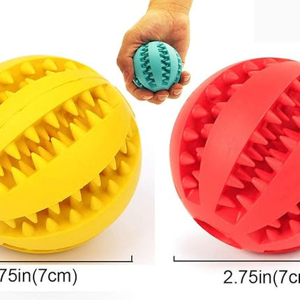 Sunglow 2 Pack Dog Toy Ball - Nontoxic Bite Resistant Teething Toys for Small/Medium/Large Dog and Puppy Cat, Dog Pet Food Treat Feeder Chew Tooth Cleaning Exercise Game IQ Training