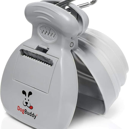 DogBuddy Pooper Scooper, Portable Dog Pooper Scooper, Poop Scooper for Small and Large Dogs, Pooper Scooper With Bag Attachment, Leash Clip and Dog Waste Bags Included (Medium, Mist)