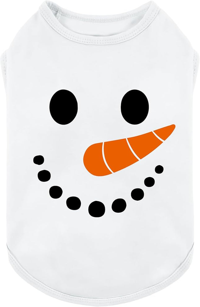 Fitwarm Snowman Dog Christmas Outfit, Holiday Dog Clothes for Small Dogs Boy Girl, Cute Pet Shirt, Black, White, Orange, Small