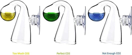 Glass CO2 Drop Checker – CO2 Monitor Kit for Aquarium Tank – Functional and Reliable – Transparent Drop Checker, 4dkh/pH Reagent Solution and Suction Cup