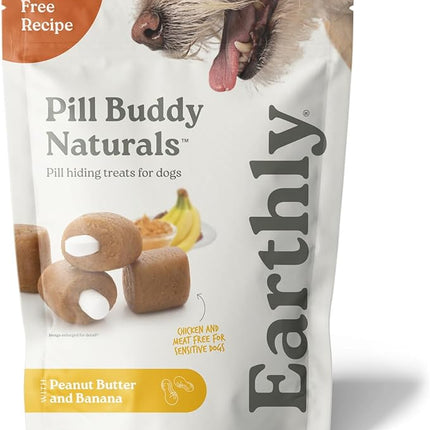 Earthly Pill Buddy Naturals - PB & Banana Recipe Pill Hiding Treats for Dogs - Make A Perfect Pill Concealing Pocket Or Pouch for Any Size Medication - 90 Servings