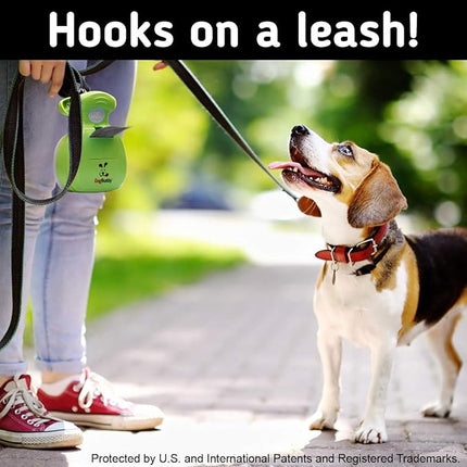 DogBuddy Pooper Scooper, Portable Dog Pooper Scooper, Poop Scooper for Small and Large Dogs, Pooper Scooper With Bag Attachment, Leash Clip and Dog Waste Bags Included (Medium, Kiwi)