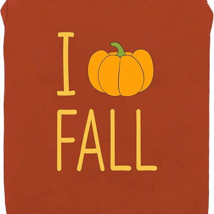 Fitwarm I Love Fall Dog Shirt, Thanksgiving Outfit for Small Dogs Boy Girl, Pet Clothes, Brown, Orange, Yellow, XL