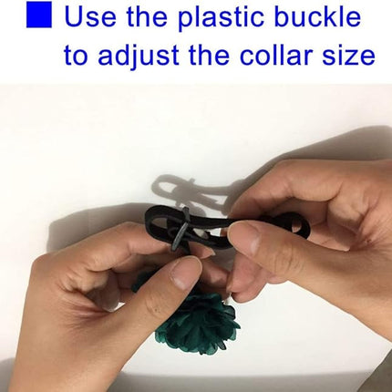 Everflowering Rose Flower Cat Dog Collar Bow Tie - Suede Puppy Necklace with Bell - Chihuahua Yorkie Girl Clothes Costume Outfits Accessory, Adjustable and Handmade (Purple, Size M)