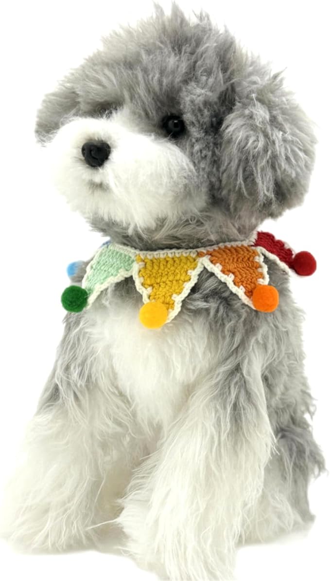 Halloween Cat Costume,Handmade Knitted Rainbow Dog Bandanas,Five-Pointed Star Cat Outfit,Dog Costume,Outfit Accessories(Rainbow)