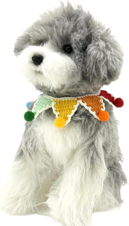 Halloween Cat Costume,Handmade Knitted Rainbow Dog Bandanas,Five-Pointed Star Cat Outfit,Dog Costume,Outfit Accessories(Rainbow)