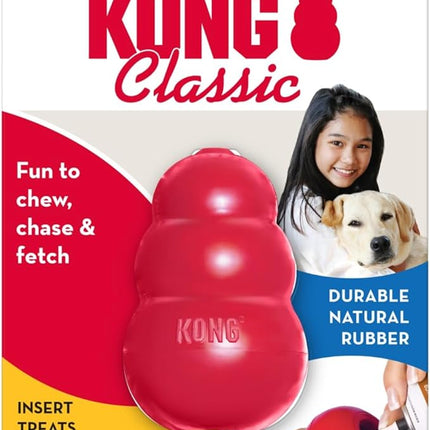 KONG Classic Stuffable Dog Toy - Fetch & Chew Toy for Dogs - Treat-Filling Capabilities & Erratic Bounce for Extended Play Time - Durable Natural Rubber Material - for Extra Small Dogs