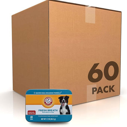 Arm & Hammer for Pets Dental Mints for Dogs, Fresh Breath - Get Fresh Doggie Breath Without Brushing, Way to Fresher Dog Breath, Chicken Flavor, 1.7 Ounce - 60 Pack