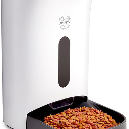 Arf Pets Automatic Pet Feeder Food Dispenser for Dogs, Cats & Small Animals – Features Distribution Alarms, Portion Control & Voice Recording – Timer Programmable Up to 4 Meals a Day