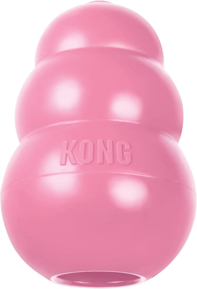 KONG Puppy - Natural Teething Rubber Chew Toy for Dogs - Stuffable Dog Toy for Extended Playtime - Chew & Fetch Toy for Puppies - for Large Puppies - Pink