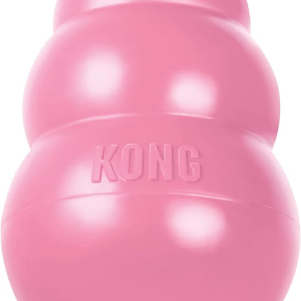 KONG - Puppy Toy Natural Teething Rubber - Fun to Chew, Chase and Fetch - for Medium Puppies - Pink