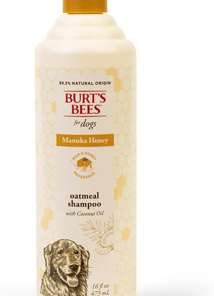 Burt’s Bees Manuka Honey Oatmeal Shampoo for Dogs with Coconut Oil, 16 Fl Oz