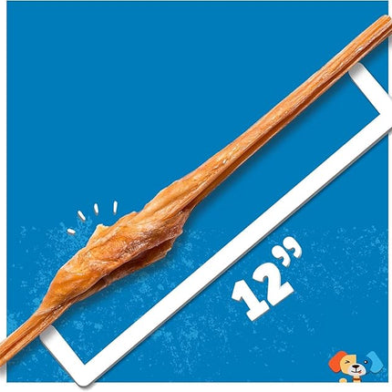 Jack&Pup 12 Inch Junior Bully Stick Dog Chew - Single Ingredient, All Natural Puppy Treat Chews - Great for Teething Puppies (5 Pack)