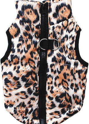 Winter Dog Vest for Cold Weather - Windproof & Waterproof Jacket for Small/Medium Dogs (Not Suitable for Big Dogs) - Leapord XS