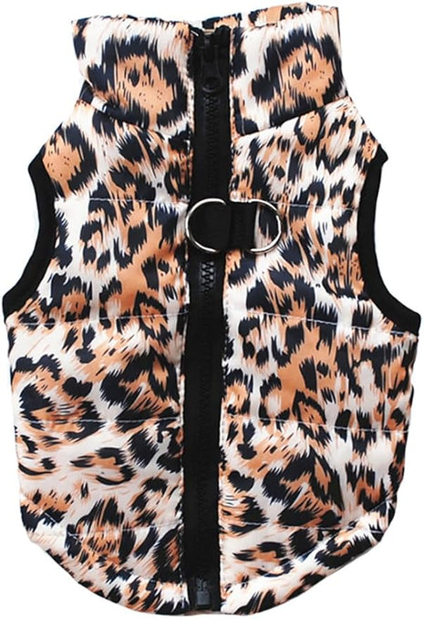 Winter Dog Vest for Cold Weather - Windproof & Waterproof Jacket for Small/Medium Dogs (Not Suitable for Big Dogs) - Leapord XS