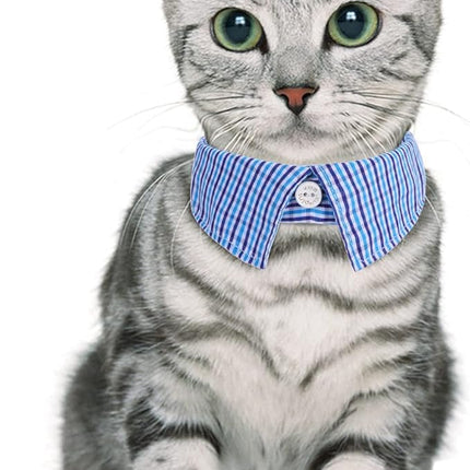 Faleela 2 Pack/Set Cat Collar with Cute Bow Tie and Bell,Breakaway Plaid Shirt Collar for Kitty Adjustable Safety