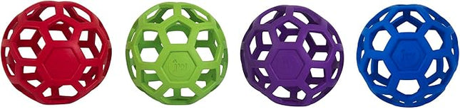 JW Pet Hol-ee Roller Dog Toy Puzzle Ball, Natural Rubber, Extra Large (7.5 Inch Diameter), Colors May Vary