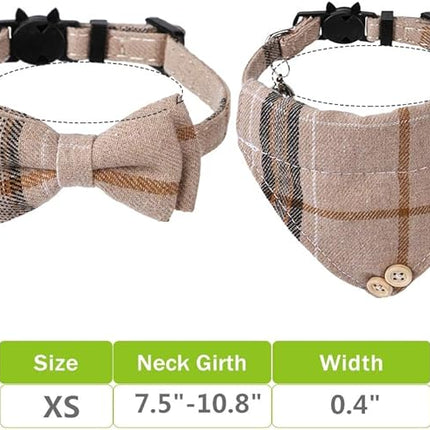 Faleela Breakaway Cat Collar with Bells - 2 Pack Cat Collar with Bells, Cat Collars with Bandana, Accessories for Pet Collars, Adjustable for Cats and Small Dogs