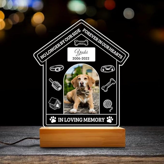 Pet Memorial Gifts for Dogs, Personalized Pet Memorial Night Lights, Dog Memorial Gifts for Loss of Dog, Loss of Dog Sympathy Gift, Dog Bereavement Remembrance Picture Frame
