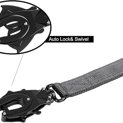 ICEFANG Tactical Dog Leash,K9 Training Walking Bungee Lead with 2 Control Handle,Heavy Duty Quick Release Metal Clasp,for Medium Large Breed (Reflective Grey, 6 FT)