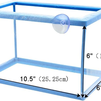 AQUANEAT Fish Tank Breeder 2 pcs Large Mesh Net Fry Saver Aquarium Spawn Hatchery Isolation with Suction Cups