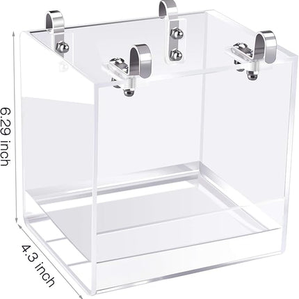 Bird Bath Cage, No-Leakage Bird Bathtub with Hanging Hooks Cage Accessory for Small Bird Parrots Lovebirds Canary Portable Shower