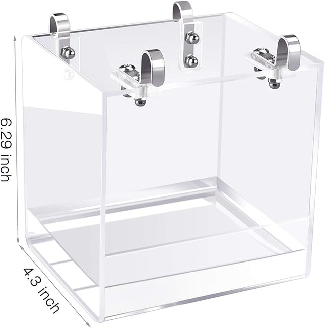 Bird Bath Cage, No-Leakage Bird Bathtub with Hanging Hooks Cage Accessory for Small Bird Parrots Lovebirds Canary Portable Shower