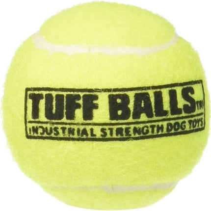PetSport Jr Yellow Tuff Ball - Small Tennis Balls for Dogs, Puppy Chew Toy for Aggressive Chewers, Fetching, Natural Rubber, Certified Non-Toxic - 1.8 Inch Each, (Pack of 6)